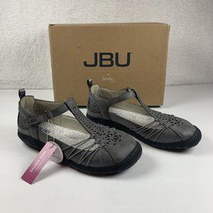 JBU by Jambu Sahara B1SAH50 Perforated T-Strap Shoes Women's 8.5 Charcoal‎ S0125